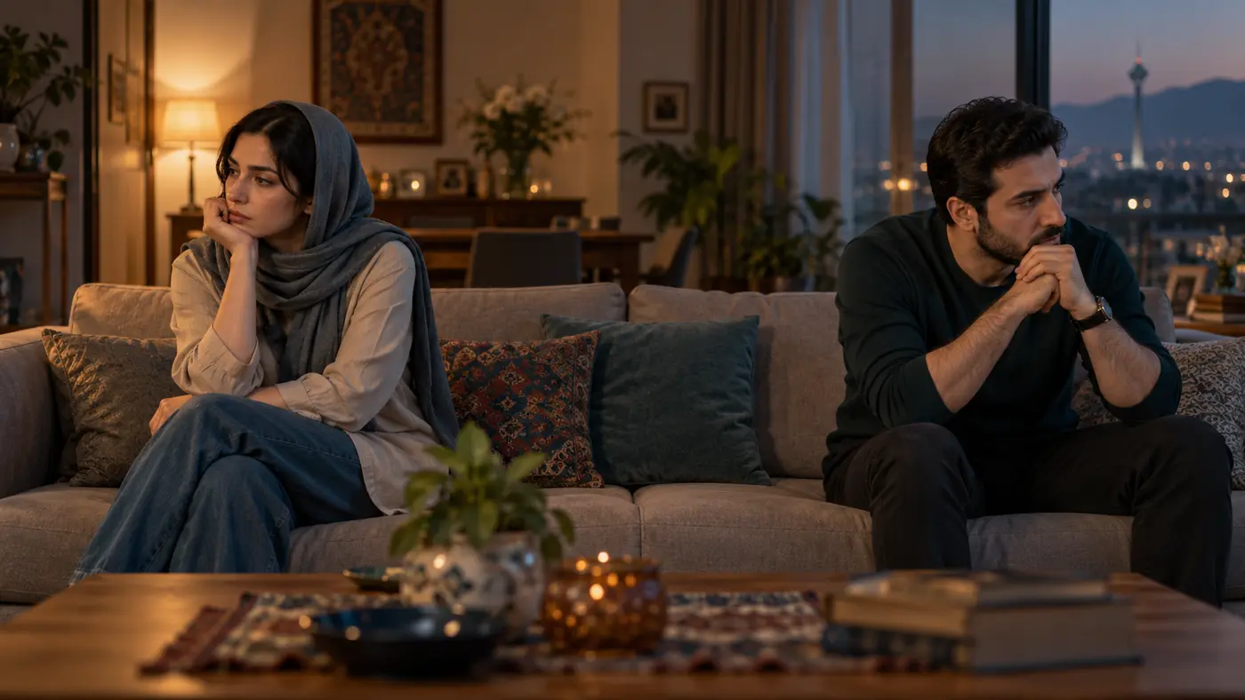 زن و شوهر ایرانی با فاصله عاطفی پس از اختلاف